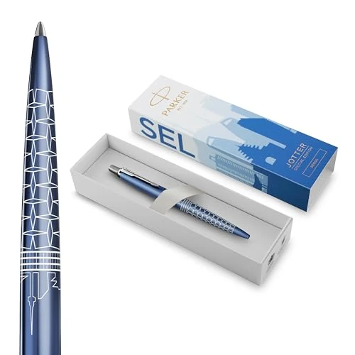Oferta limitowana: Długopis Parker Jotter | Edycja specjalna | Seoul Blue z chromowanymi zdobieniami | Końcówka medium | Niebieski tusz | Opakowanie prezentowe z 101.19 zł na 101.19 zł (oszczędź 0.00%)