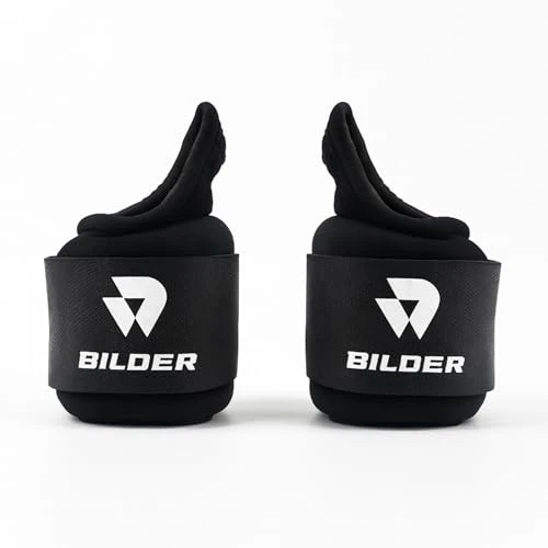 Bilder - 2 muñequeras de Gimnasio de 1 kg con Orificio para el Pulgar y Cierre Ajustable – Muñequeras de Gimnasio de Tejido técnico para Entrenamiento en casa y Exterior, aptas para Entrenamiento