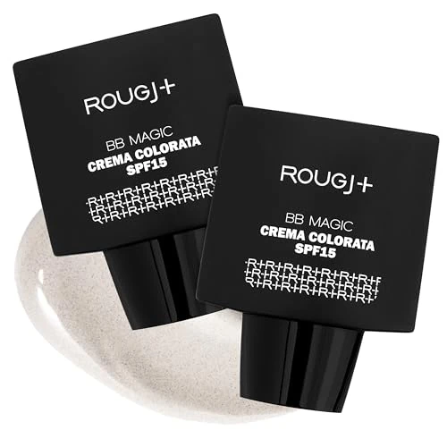 Rougj BB Magic SPF15 Set van 2 BB Cream anti-aging kleurcrème, die zich aanpast aan de huidskleur, met hyaluronzuur, beschermingsfactor SPF15, verlichtend, Made in Italy