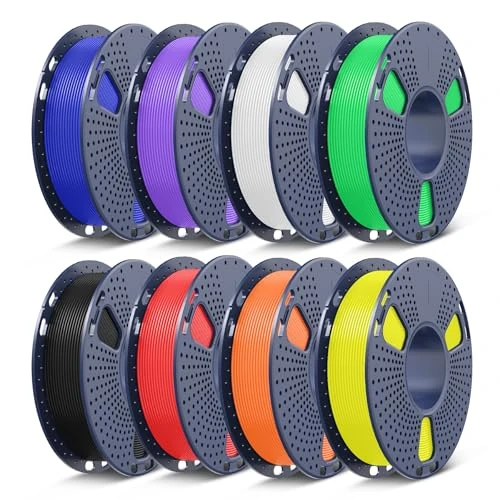 SUNLU 3D Printer Filament Bundle Multicoloured PETG Filament 1.75 mm, Individually Vacuum Sealed, 0.25 kg per Spool, 8 Colours (Black + White + Red + Small Blue + Green + Yellow + Sun Yellow +
