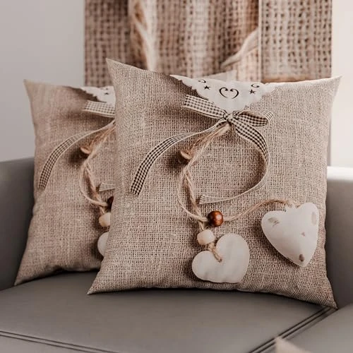 PETTI Artigiani Italiani - Pair of Pillow Cases 40 x 40 cm in Microfibre, Cushions for Bedroom Furniture, Sofa, Living Room, Set of 2 Cushion Covers, Shabby 331 Pillowcase, 100% Made in Italy