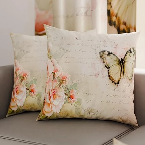 Petti Artigiani Italiani - Par de Fundas de cojín de 45 x 45 cm de Microfibra, Cojines Decorativos para Dormitorio, sofá, salón, Juego de 2 Fundas de cojín, Funda de cojín Shabby 336, 100% Made in