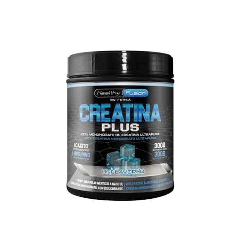 Healthy Fusion Creatina Monohidrato en polvo | 100% Creatina Pura Monohidrato sin añadidos| Favorece el crecimiento muscular y aumenta el rendimiento físico | Alta solubilidad | 300 g Sin sabor