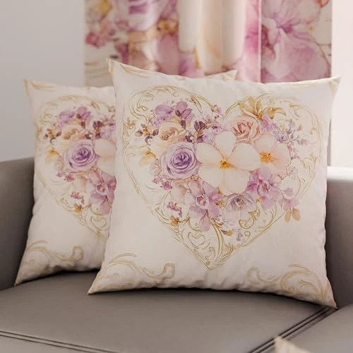 Petti Artigiani Italiani - Par de Fundas de cojín de 45 x 45 cm de Microfibra, Cojines Decorativos para Dormitorio, sofá, salón, Juego de 2 Fundas de cojín, Funda de cojín Shabby 320, 100% Made in