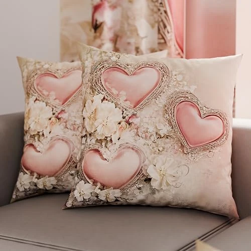 PETTI Artigiani Italiani - Pair of Pillow Cases 40 x 40 cm in Microfibre, Cushions for Bedroom Furniture, Sofa, Living Room, Set of 2 Cushion Covers, Shabby 343 Pillowcase, 100% Made in Italy