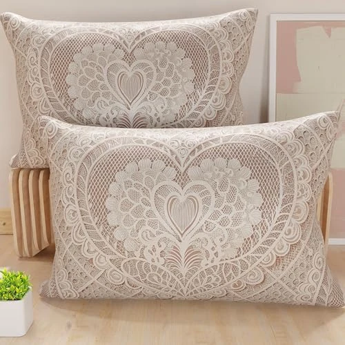 PETTI Artigiani Italiani - Paire de taies d'oreiller 50 x 70 cm en Microfibre, Coussins d'ameublement, canapé, Salon, 2 Housses de Coussin, taie d'oreiller Shabby 321, 100% Made in Italy