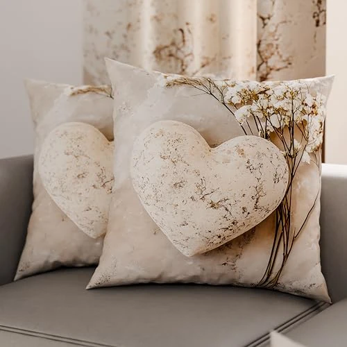 PETTI Artigiani Italiani - Paar kussenslopen 45 x 45 cm, van microvezel, decoratief kussen voor slaapkamer, bank, woonkamer, set van 2 kussenslopen, shabby 339, 100% Made in Italy