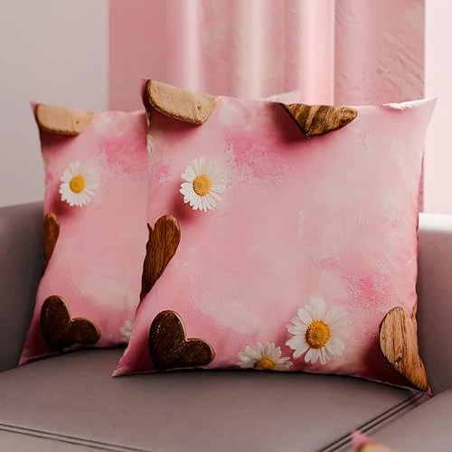 PETTI Artigiani Italiani - 1 paar kussenslopen 30 x 30 cm van microvezel, decoratief kussen voor slaapkamer, bank, woonkamer, set van 2 kussenslopen, shabby 326, 100% Made in Italy