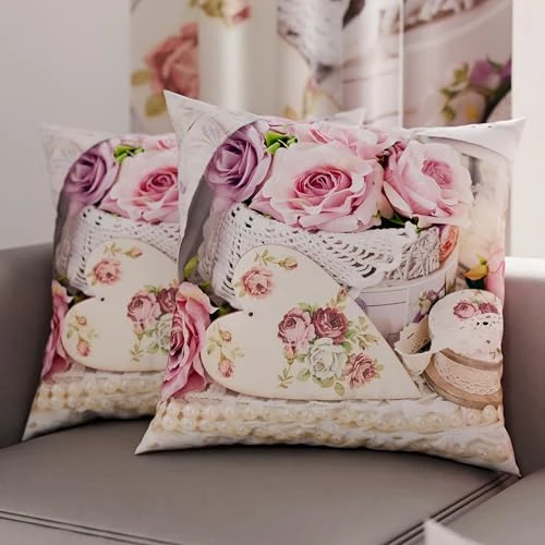 Offerta a tempo: PETTI Artigiani Italiani - Coppia di Federe Cuscino 50x50 cm in Microfibra, Cuscini Arredo Camera da Letto, Divano, Salotto, Set 2 Fodere Copricuscino, Federa Shabby 328, 100% Made in Italy - 65% da 14.90 € a 5.20 €
