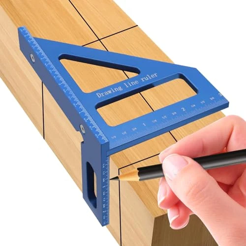 Offerta a tempo: Righello di misurazione multi-angolo 3D, goniometro in lega di alluminio per carpenteria da 45-90 gradi, righello per linee di disegno triangolare ad alta precisione, blu - 0.00% da 3.16 € a 3.16 €