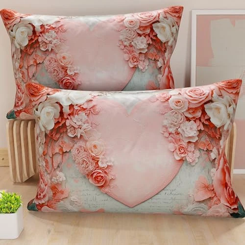 Petti Artigiani Italiani - Paire de taies d'oreiller 50 x 70 cm en Microfibre, Coussins d'ameublement, canapé, Salon, 2 Housses de Coussin, taie d'oreiller Shabby 335, 100% Made in Italy