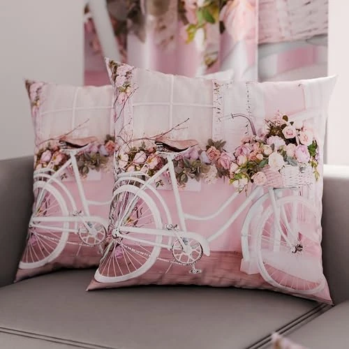 PETTI Artigiani Italiani - Coppia di Federe Cuscino 40x40 cm in Microfibra, Cuscini Arredo Camera da Letto, Divano, Salotto, Set 2 Fodere Copricuscino, Federa Shabby 333, 100% Made in Italy