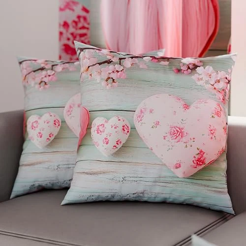 Petti Artigiani Italiani - Par de Fundas de Almohada de 80 x 80 cm de Microfibra, Cojines Decorativos para Dormitorio, sofá, salón, Juego de 2 Fundas de cojín, Funda de cojín Shabby 346, 100% Made in