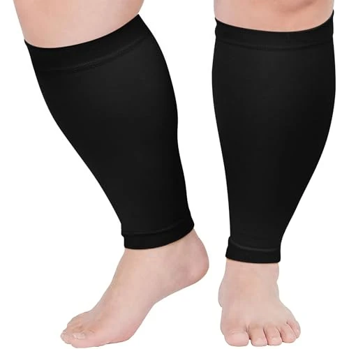 Offerta a tempo: PUTUO Polpaccera Compressione Uomo Donna: Calze Compressione per Polpaccio Senza Piede Taglie Grandi – 20–30 mmHg per Corsa Sport Vene Varicose Gonfiore 1 Paia Nero XL - 46% da 10.98 € a 5.98 €