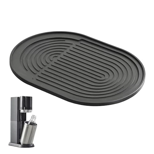 NXPUXP Silicone Mat Black for Sodastream TERRA,Non-Slip, Stable, Drip Mat,Soda Stream Accessories for Water Carbonators(for Sodastream TERRA)
