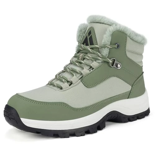 Offre limitee: Mishansha Chaussures Femme Hiver Fourrées Bottes de Randonnée Antidérapantes Vert Taille 36 EU de 54.99 EUR a 34.99 EUR (economie 36%)