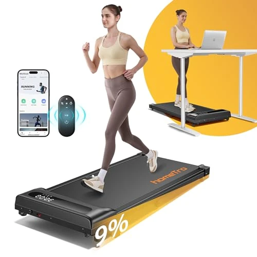 Elektrisches Laufband für Zuhause und Büro | Walking Pad klappbar mit manueller Neigung, Geschwindigkeit 1-8 km/h, Steuerung per App und Fernbedienung, platzsparendes Design, ohne Montage