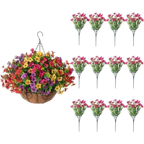 Oferta limitada: EUWLY Flores colgantes artificiales (rojo rosa) de 9.99 € a 9.99 € (ahorro 0.00%)