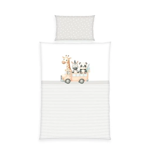 Offerta a tempo: Herding babybest Set biancheria da letto per bambini, motivo reversibile Adventure Buddies, federa 40 x 60 cm, copripiumino 100 x 135 cm, con cerniera e risvolto, 100% cotone/renforcé - 0.00% da 23.95 € a 23.95 €