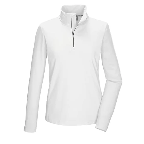 killtec Kobiety Funkcjonalna koszula/koszulka polarowa ze stójką i zamkiem błyskawicznym KSW 70 WMN FLX SHRT, gebrochenes weiss, 46, 43464-000