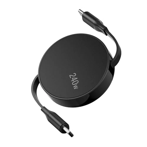 Offerta a tempo: Qreninv Cavo di ricarica USB C a USB-C retrattile 240W, cavo PD 3.1 a ricarica rapida, compatibile con MacBook Pro/Air, iPad Pro, iPhone 17/16/15/14 Pro, Galaxy S25/S24 Ultra, Pixel 9, Nero - 40% da 9.99 € a 5.99 €