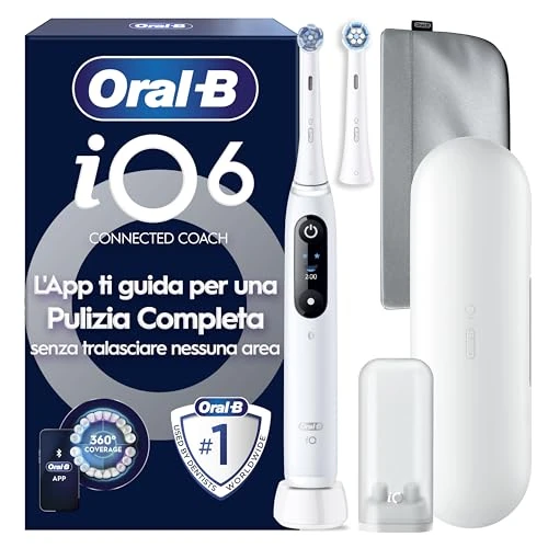 Oferta limitada: Oral-B iO Series 6 - Cepillo de dientes eléctrico, 2 cabezales, 1 estuche de viaje, 1 bolsa de almacenamiento magnética, 1 estuche para cepillos de dientes pequeño, diseñado por marrón, blanco de 154.41 € a 154.41 € (ahorro 0.0%)