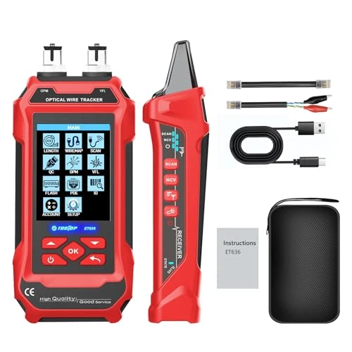 Zeitlich begrenztes Angebot: Multifunktionaler Netzwerkkabeltester, ET636 Leitungssuchgerät mit Kabelfinder, RJ45/RJ11 Kabelprüfer, PoE-Test, Längenmessung, NCV, Wire Mapping für CAT5/CAT6 Kabel von 59.00 € auf 59.00 € (0.00% Rabatt)