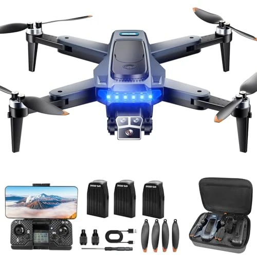 Offerta a tempo: Drone GPS con Telecamera 4K Stabilizzato HYTOBP P17 Dotato di Motore Brushless, Ritorno Auto, Trasmissione 5G e 50 Min Autonomia - Kit Completo con 3 Batterie(Medio) - 0% da 109.99 € a 109.99 €