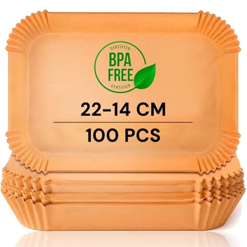 Offre limitée : edihome, Papier Cuisson Air Fryer, pour Friteuse sans Huile, 100 Unitès, 22x14 cm Rectangulair, BPA Free, Jetable, pour Four, 5 à 8 litres (Rectangolaire, 14x22 cm) de 8.99 € à 8.99 € (0.00% de remise)