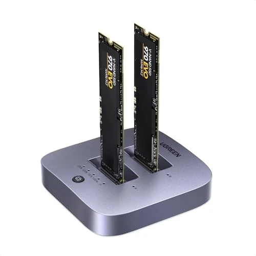 Offerta a tempo: UGREEN Stazione di docking M.2 NVMe 20 Gbps, USB 3.2 Gen 2 Custodia SSD NVMe Dual Bay per SSD PCIe M/MB Key Supporto clonazione fuori linea, UASP, Trim e S.M.A.R.T. - 10% da 62.99 € a 56.84 €