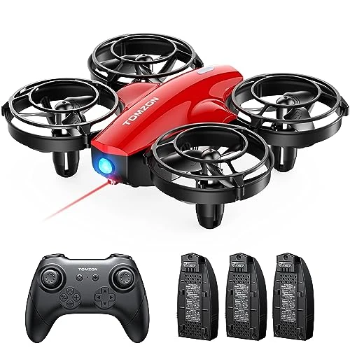 Offre limitee: Tomzon A24 Drone de Combat Mini pour Enfants, 24 Min d'Autonomie, Quadricoptère avec Protection 360°, Drone Télécommandé avec Lancement Manuel/Salto 3D/Vol en Cercle, Rouge de 39.99 EUR a 33.99 EUR (economie 15%)