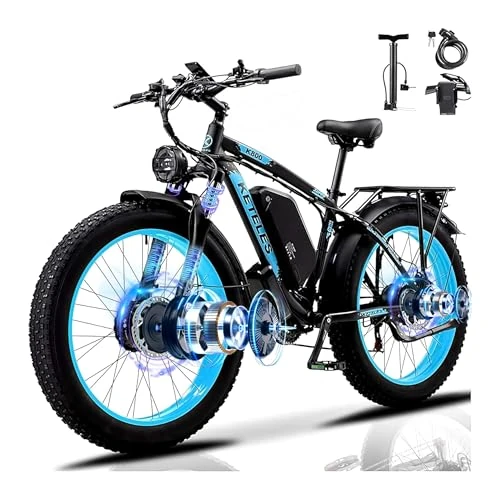 Offre limitée : QIKAITU Velo Electrique Homme, 26 Pouces-vélo électrique 48V 23Ah Batterie, VTT Electrique Adulte Homme avec Porte-téléphone, 25km/h Moteur 250w 21 Vitesses, autonomie jusqu'à 120km (Blue) de 1399.00 € à 1399.00 € (0.00% de remise)