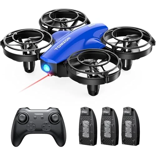 Offerta a tempo: Tomzon A24 Mini Drone da Battaglia per Bambini, Quadricottero RC Telecomandato, 24 Min di Autonomia con 3 Batterie, Protezione Eliche 360°, Lancio a Mano/3D Flip/Auto-Rotazione, Blu - 32% da 49.99 € a 33.99 €