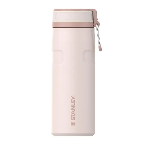 Stanley 1913 IceFlow Bottle Twist Flip 0.47L - Kühlt 12 Stunden - 3 Tage Eisgekühlt - Spülmaschinenfest - Recycelter Edelstahl - BPA Frei - Doppelwandige Vakuumisolierung - Rose Quartz