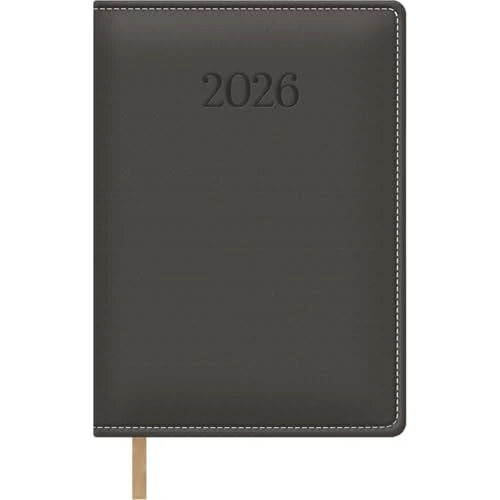 Offerta a tempo: Dohe - Agenda 2026 - Pagina giornata, A5 (15 x 21 cm), copertina rigida morbida in ecopelle, segnalibro, 12 mesi da gennaio a dicembre, pianificatore annuale in spagnolo - Bologna Grigio - 54% da 16.64 € a 7.69 €