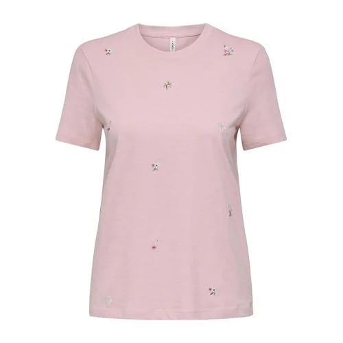 Offerta a tempo: Only Onlketty Slub Life S/S O-Neck Top Jrs, Romance Rose, S Donna - 5% da 14.61 € a 13.88 €