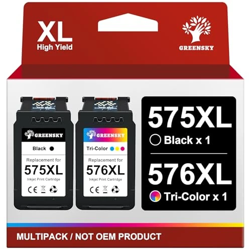 Offerta a tempo: GREENSKY PG-575XL CL-576XL d'inchiostro Sostituzione cartucce canon 575 576 Canon 575XL 576XL Nero e Tri-Colore per Canon PIXMA TR4755i TR4756i TS3752i TS3751i TS3550i TS3551i TS3750i TR4750i TR4751i - 8% da 37.98 € a 34.99 €
