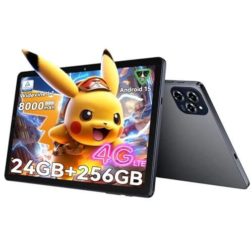 BESTTAB W90 Android 15 Tablette Tactile 11 Pouces - 24Go RAM+256Go ROM(2To TF), Octo-Core T615, 8000 mAh/18 W, 16 MP+8 MP, Tablette avec Carte SIM, Gemini AI, Widevine L1, TÜV, Face ID, GPS
