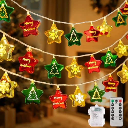 Offre limitee: HERMORRYSS Guirlande Lumineuse de Noël, Décoration de Noël, 3M, 20 LED, Guirlande Lumineuse LED pour NoëlS, Décoration d'extérieur, 8 Modes - Blanc Chaud - pour Jardin, Mariage, Cadeaux de NoëlS (B) de 5.99 EUR a 5.99 EUR (economie 0%)