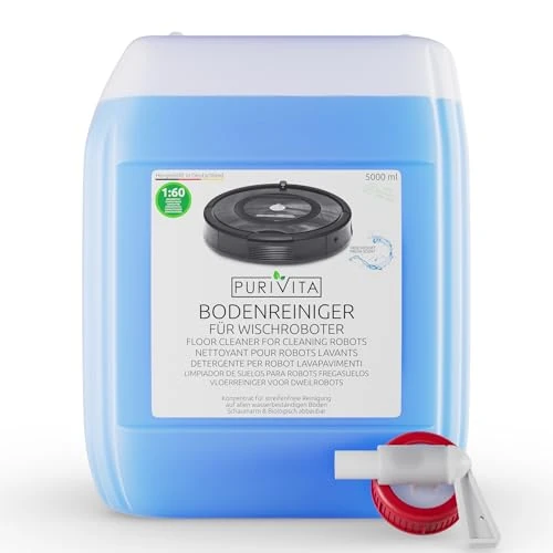 PURIVITA® Wischroboter Bodenreiniger Reinigungsmittel [5L] - Putzmittel für Saugroboter & Wischroboter - Reiniger Saugwischer - Waschsauger Reinigungsmittel - Staubsauger Roboter Reiniger Konzentrat