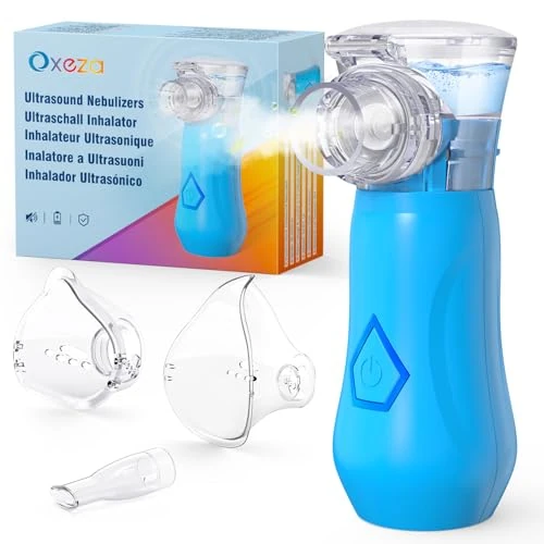 Offerta a tempo: Aerosol Portatile Silenzioso, Macchina Aerosol per Adulti e Bambini, Ricaricabile Aerosol Portatile con 2 Maschere e Boccaglio, 2 Modalità Regolabili, Apparecchio Aerosol per Viaggi e Uso Domestico - 0.0% da 32.29 € a 32.29 €