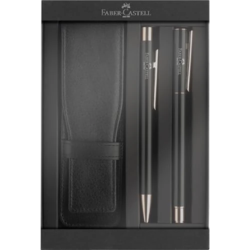 Offre limitée : FABER-CASTELL - Coffret cadeau Neo Slim noir et or rose, 3 pièces | Coffret d'écriture Neo Slim raffiné avec stylo plume M, stylo à bille et étui à crayons, dans un emballage cadeau de 107.39 € à 107.39 € (0.00% de remise)