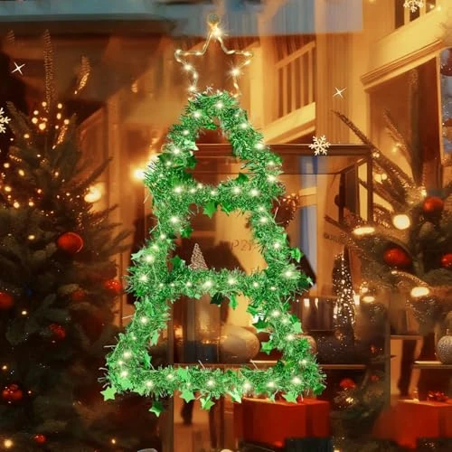 HERMORRYSS Dekoracyjne oświetlenie bożonarodzeniowe, 8 trybów lampek choinkowych z pomponami i timerem, wewnętrzna lampa bożonarodzeniowa z 2 haczykami, na Boże Narodzenie, do wewnątrz, na zewnątrz