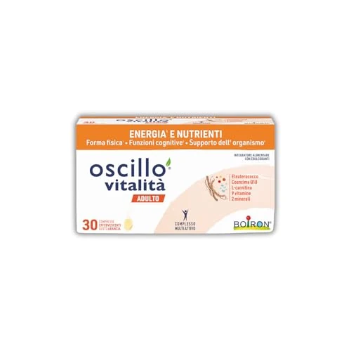 Oscillo Vitalitå Adulto - Integratore Alimentare per Reintegrare Energia e Nutrienti, Sostenere Forma Fisica e Funzioni Cognitive, con Eleuterococco, L- Carnitina, Vitamine - 30 Tabs Effervescenti