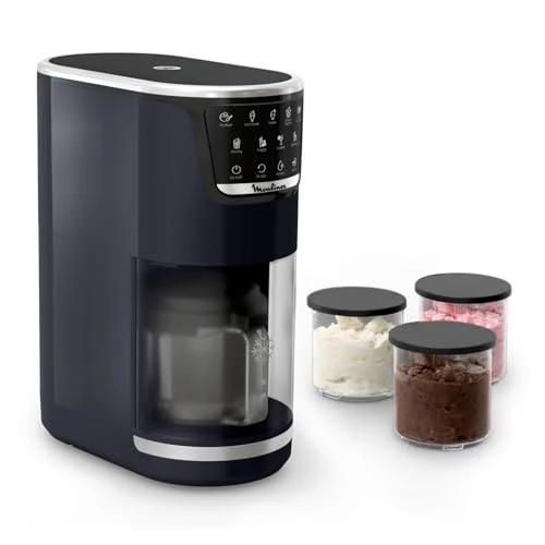 Offerta a tempo: Moulinex Dolci, Gelatiera con 10 Programmi per Gelato, Sorbetto, Yogurt, Cocktail e Tanto Altro, Capacità Fino a 1,4L, con Tecnologia 1-Step Perfector, Pulizia Automatica, Colore Black Knight, MJ6038 - 10% da 199.99 € a 179.98 €