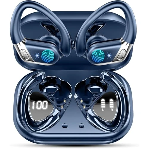 Cuffie Bluetooth Sport, 50 Ore Auricolari Bluetooth 5.4 HiFi Stereo, Cuffie Wireless Cancellazione Rumore Mics, Cuffiette Bluetooth Ricarica Rapida USB-C, Auricolare IP7 Impermeabil Palestra Correre