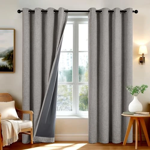 Oferta limitada: Deconovo Cortinas Opacas para Salón y Dormitorio 100% Opacas, Cortinas Térmicas Aislantes Frío y Calor, Textura Lino con Ojales, Marrón, 140x290 cm, 2 Piezas de 46.45 € a 34.95 € (ahorro 24.76%)