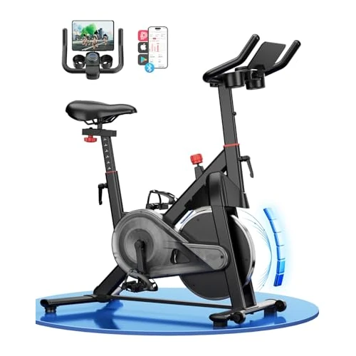 Copant Hometrainers voor thuis met LCD-scherm en app, hometrainer met instelbare magnetische weerstand, draagvermogen van 136 kg