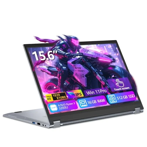 Xrenbuw Laptop 15.6 inch, Laptop 2-in-1, 16GB RAM 512GB/1TB SSD, R3 3200U Processor (16GB RAM + 512GB SSD)