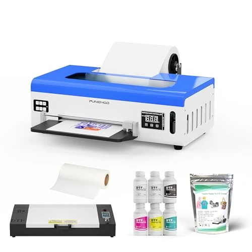 PUNEHOD DTF - Impresora de camisetas A4, máquina de impresión directa a película con agitación de tinta blanca